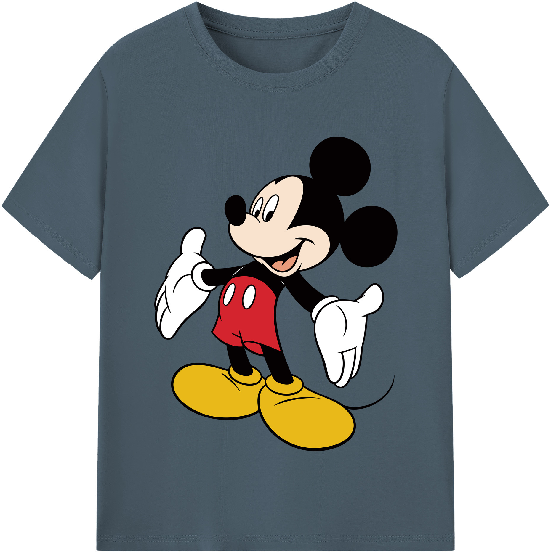 （画像用） ミッキーマウス Mickey Mouse 綿100％半袖Tシャツ（フロントプリント）